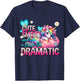 Cute Smart And A Little Bit Dramatic Funny Unicorn Kid Girls T-Shirt - T-Shirt | Navy