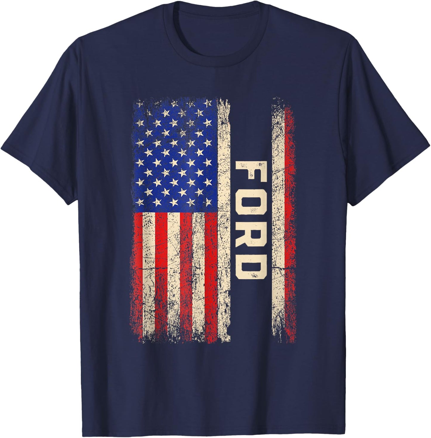 Ford Last Name Shirt Ford Name American Flag T-Shirt - T-Shirt | Navy