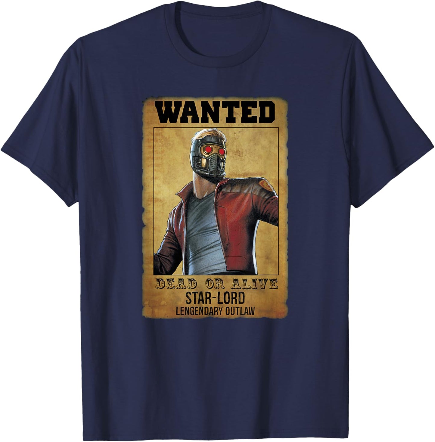 Marvel Guardians of The Galaxy Star-Lord Vintage Wanted T-Shirt - T-Shirt | Navy