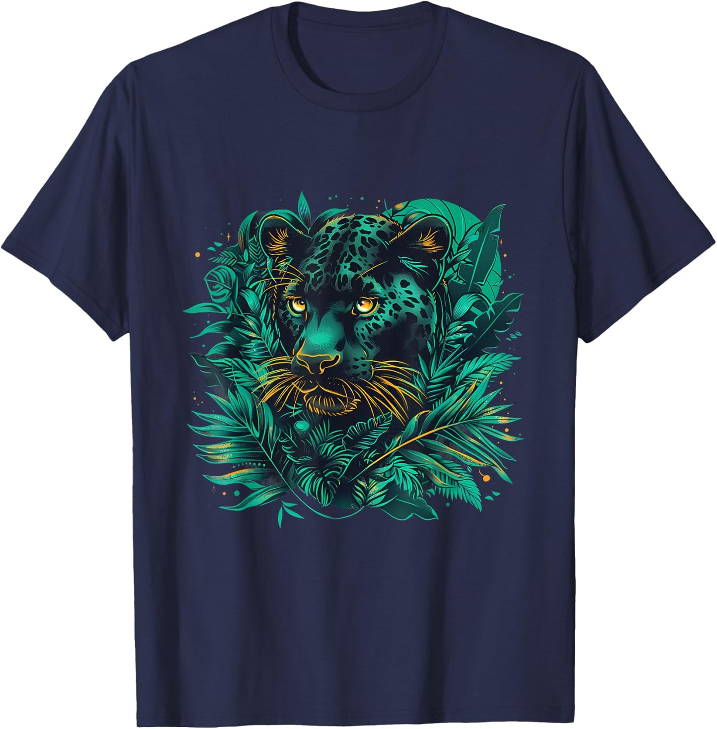 Panther Nature Wildlife Panther Lover Portrait Artwork T-Shirt - T-Shirt | Navy