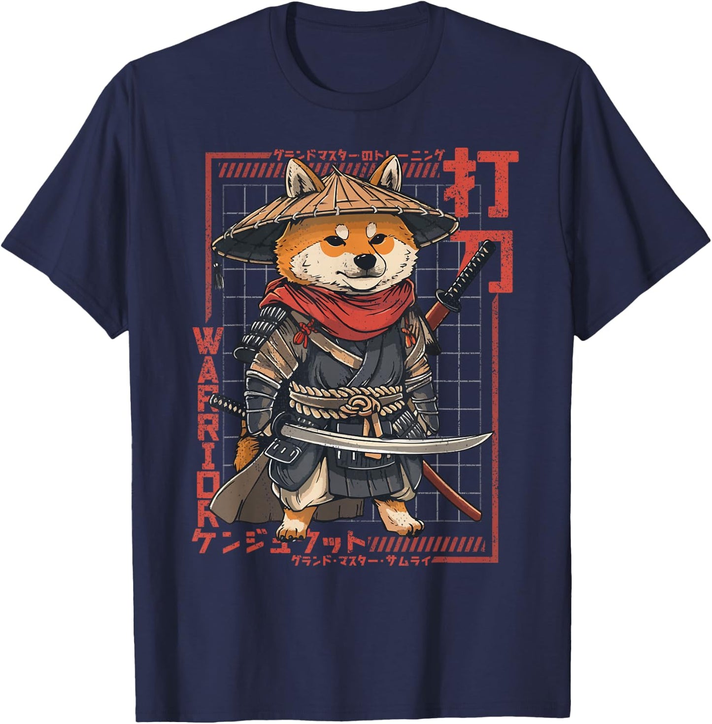The Samurai Shiba Inu T-Shirt - T-Shirt | Navy
