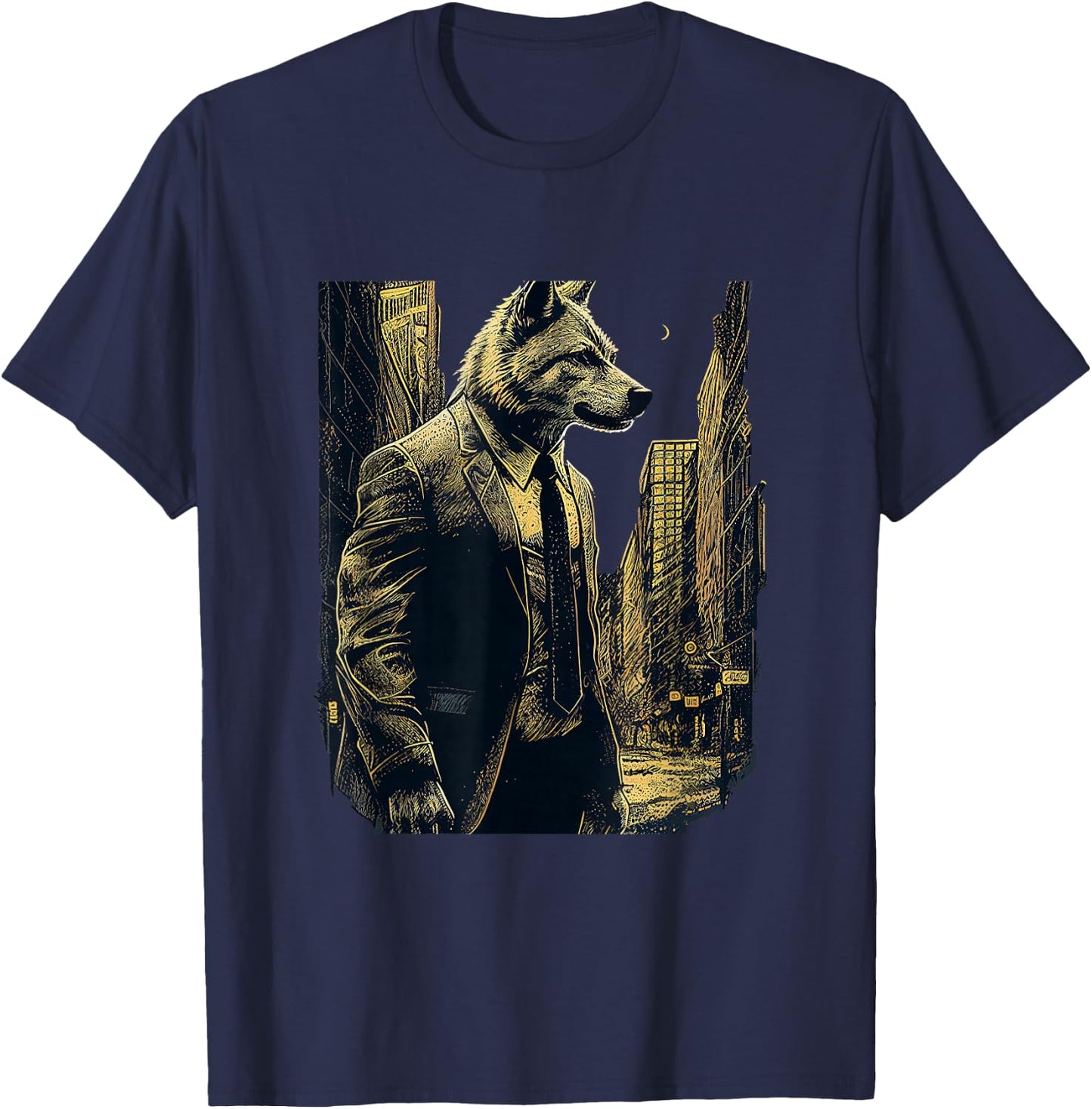Wallstreet Wolf T-Shirt - T-Shirt | Navy