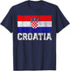 Croatian Croatia Flag National Pride Family Roots Country T-Shirt - T-Shirt | Navy
