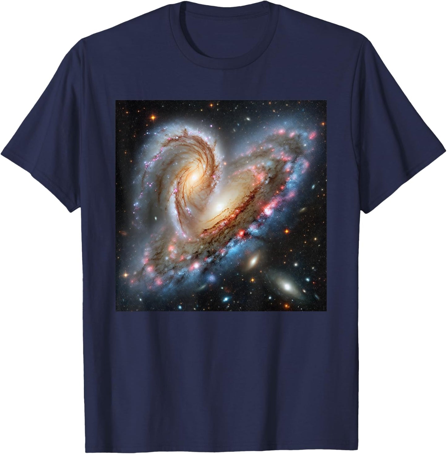 Milky Way and Andromeda Galactic Star Crash T-Shirt - T-Shirt | Navy