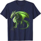 Green Dragon Motif Mythical Illustration Green Dragon T-Shirt - T-Shirt | Navy