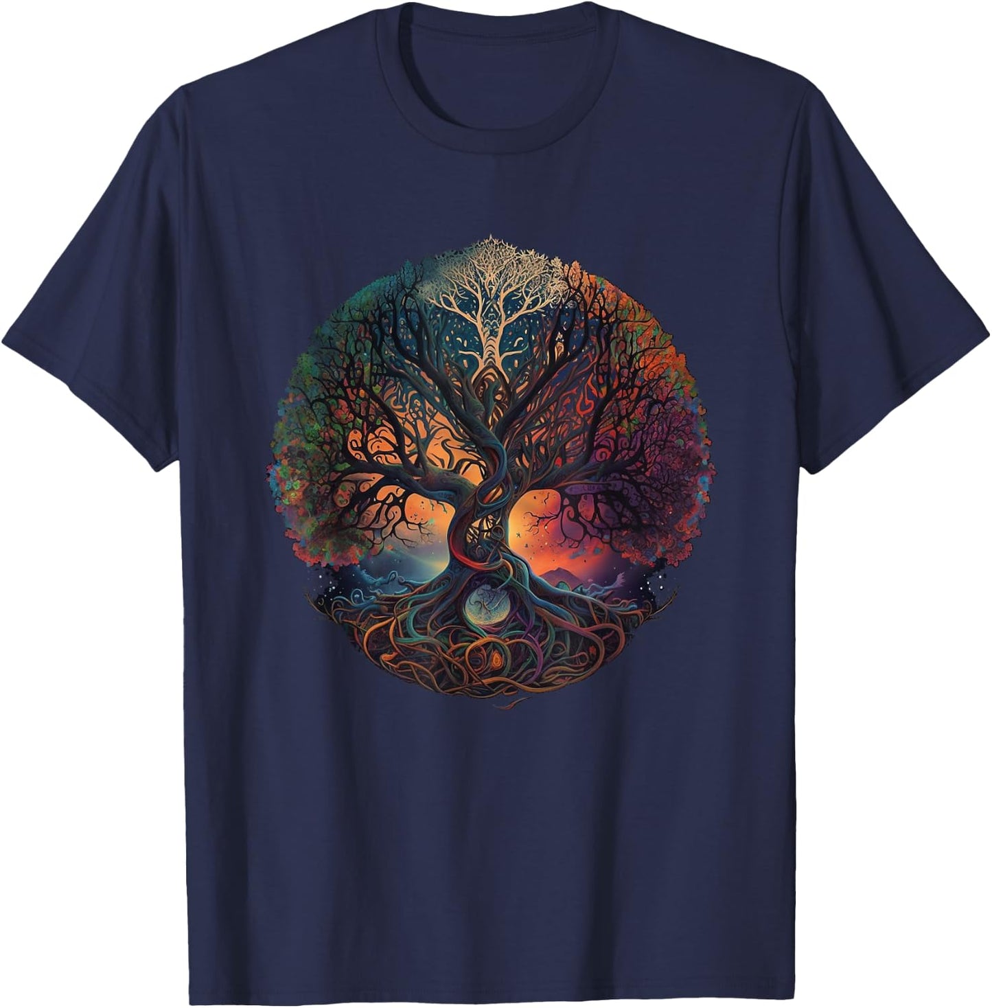 Tree Of Life Gift The Tree Of Life Meditation T-Shirt - T-Shirt | Navy