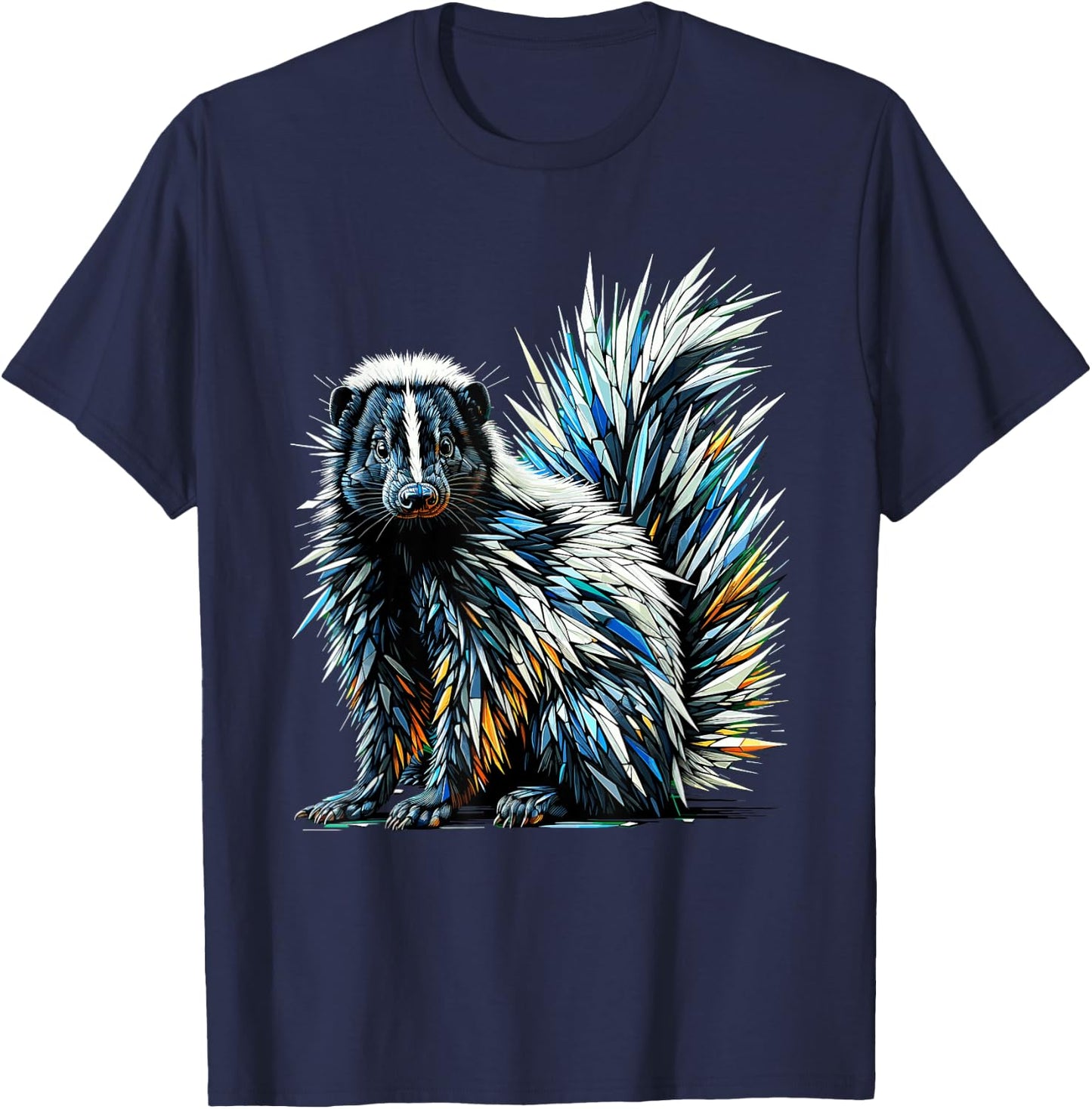 Polygon Art Skunk Lover Skunks T-Shirt - T-Shirt | Navy