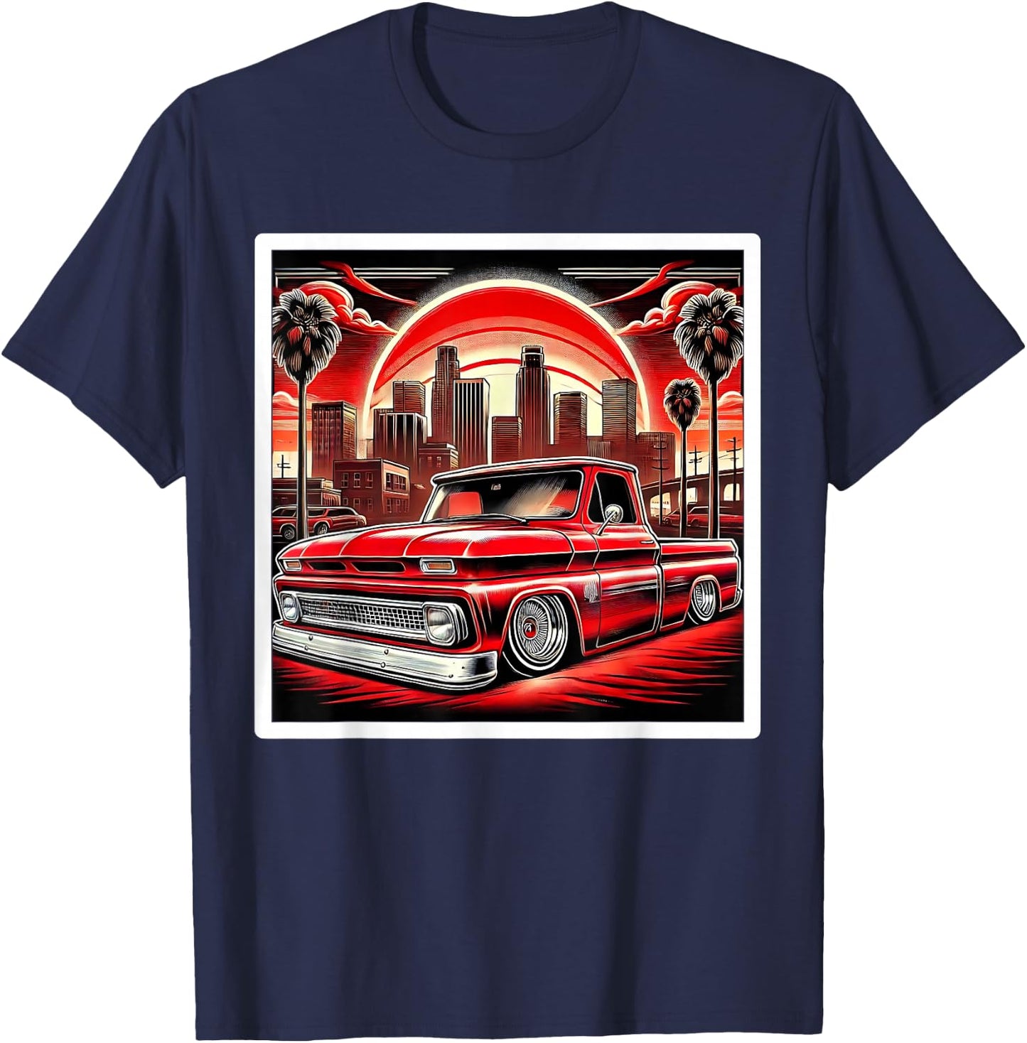 Urban Cultura Chicano Latino Mexican Pride Lowrider Truck T-Shirt - T-Shirt | Navy