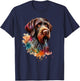 German Wirehaired Pointer Dog Watercolor Artwork T-Shirt - T-Shirt | Navy