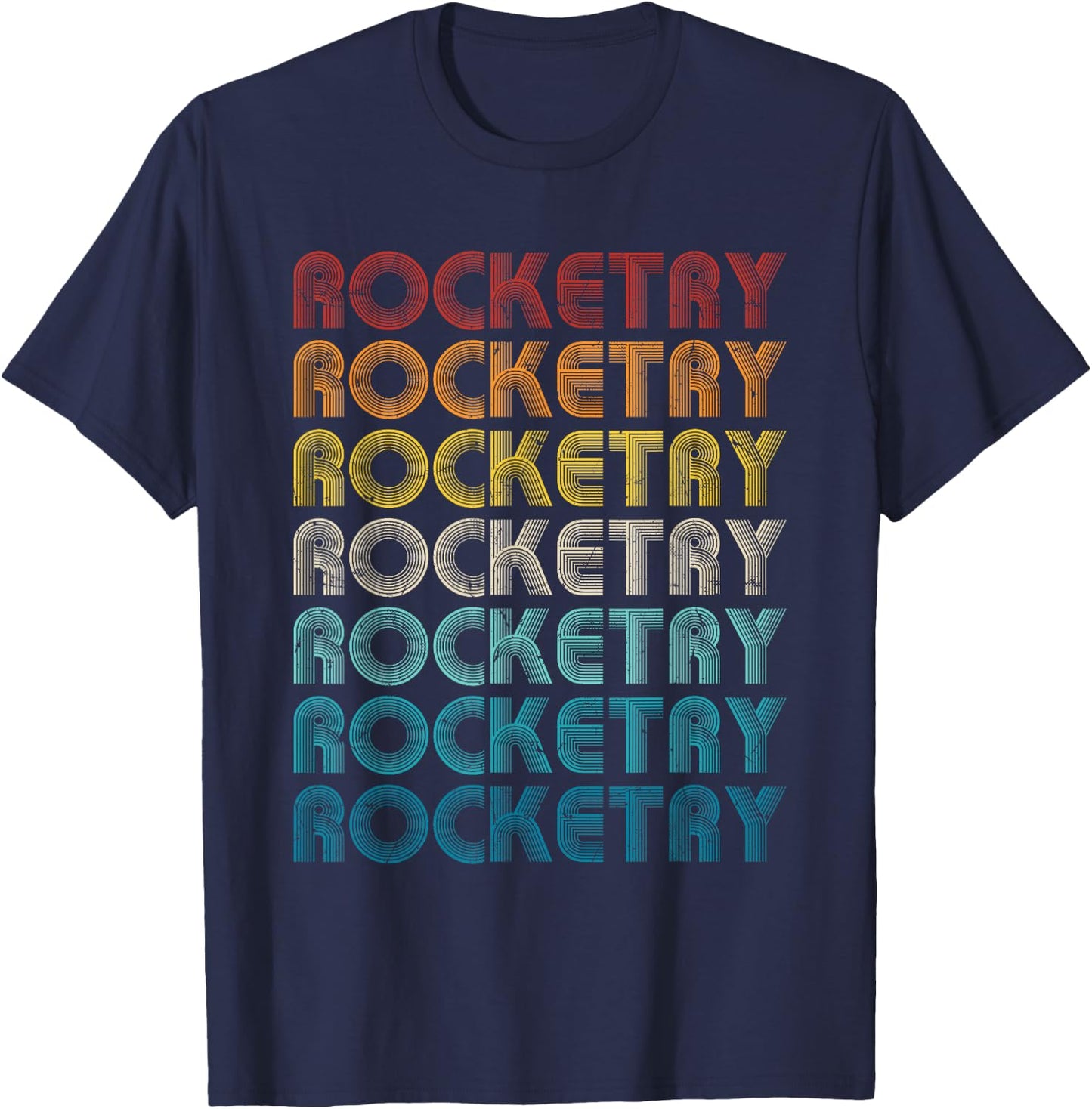 Model Rocket Team Rocket Rocketry Retro T-Shirt - T-Shirt | Navy