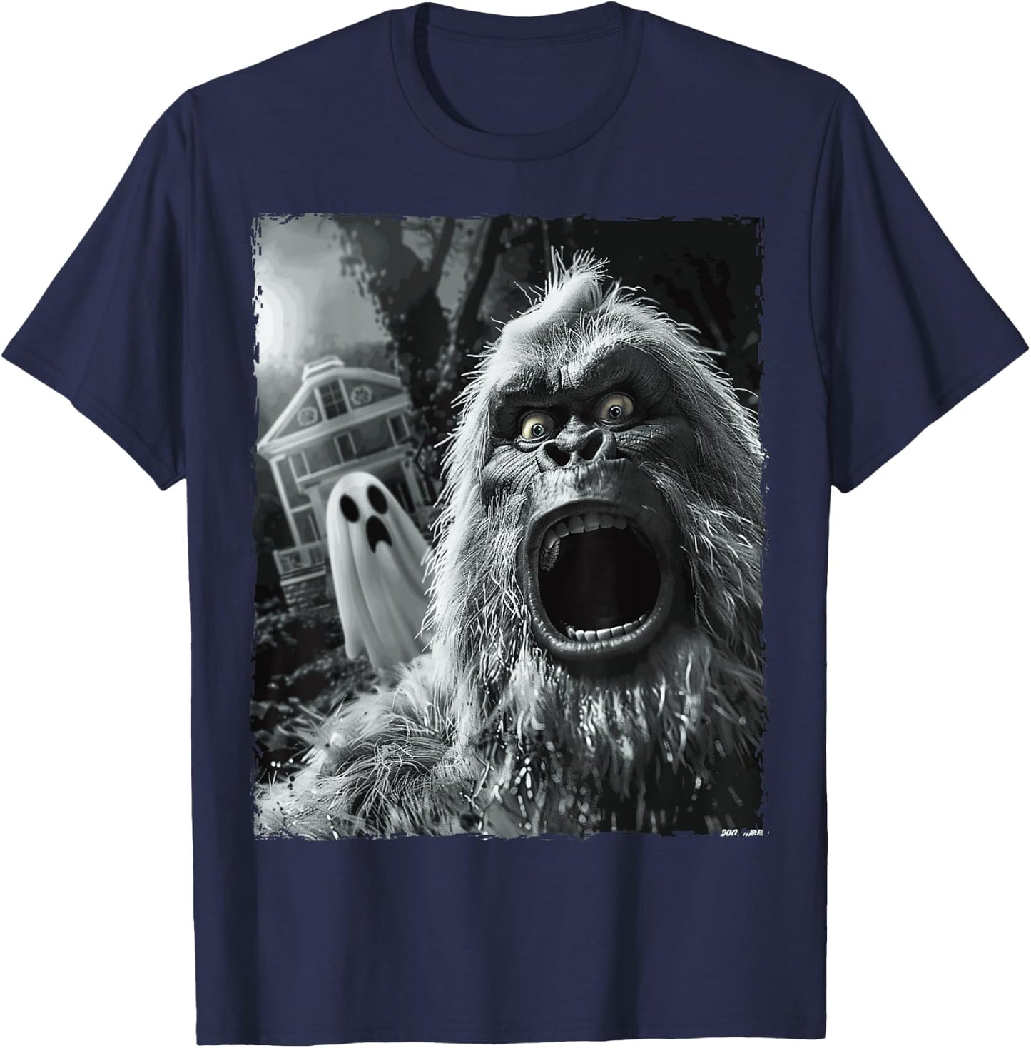 Funny Bigfoot Sasquatch Halloween T-Shirt - T-Shirt | Navy