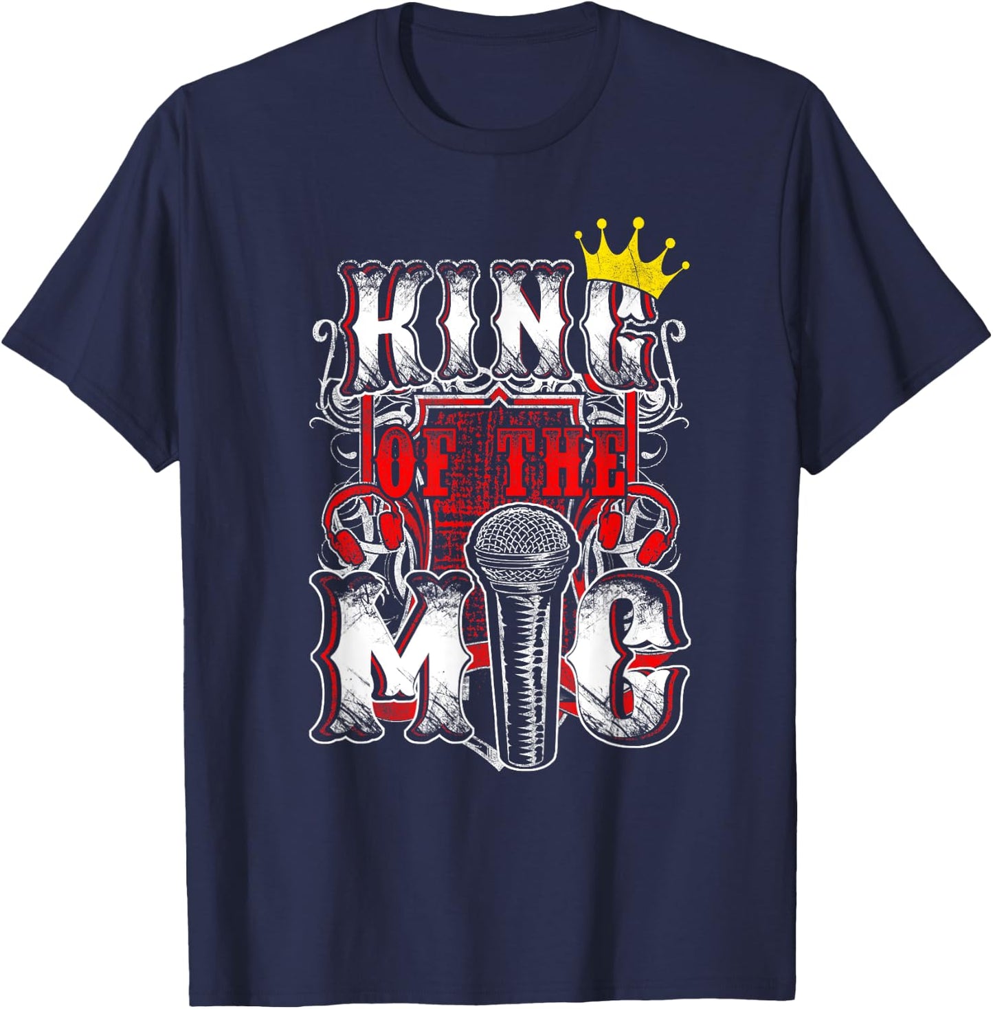 King Of The Mic & boys in Hip Hop & Rap T-Shirt - T-Shirt | Navy