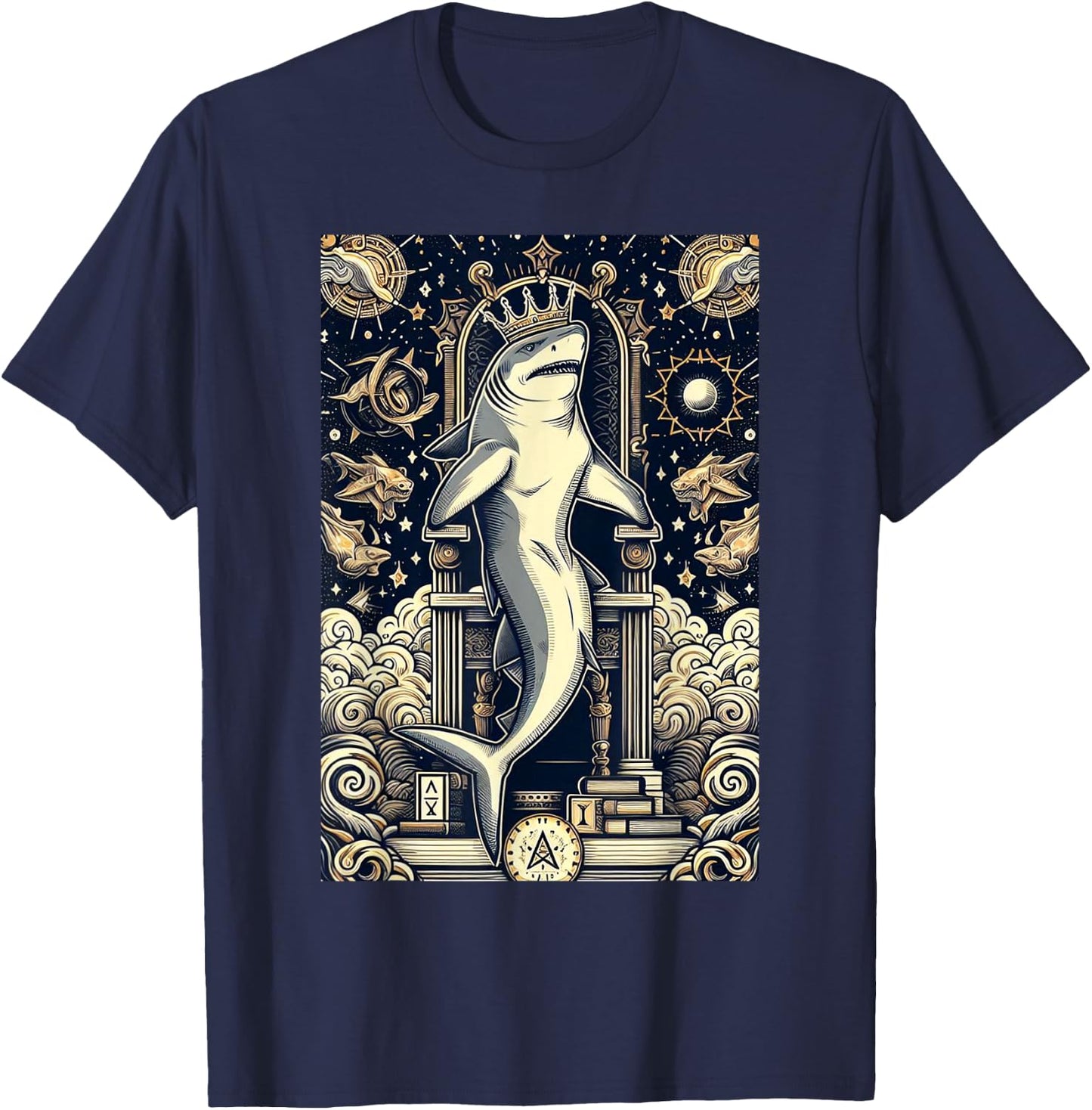 Shark tarot card T-Shirt - T-Shirt | Navy