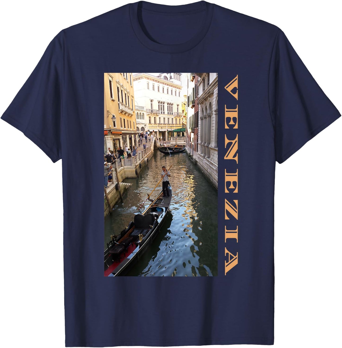 Venezia Venice Italy Canals Gondolas City Travel Souvenir T-Shirt - T-Shirt | Navy