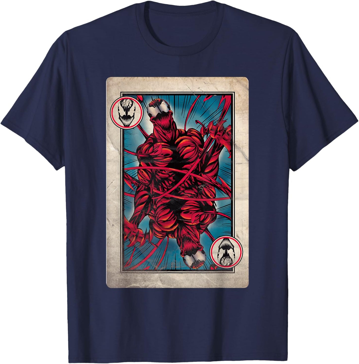 Marvel Carnage Vintage Comic Playing Card T-Shirt - T-Shirt | Navy