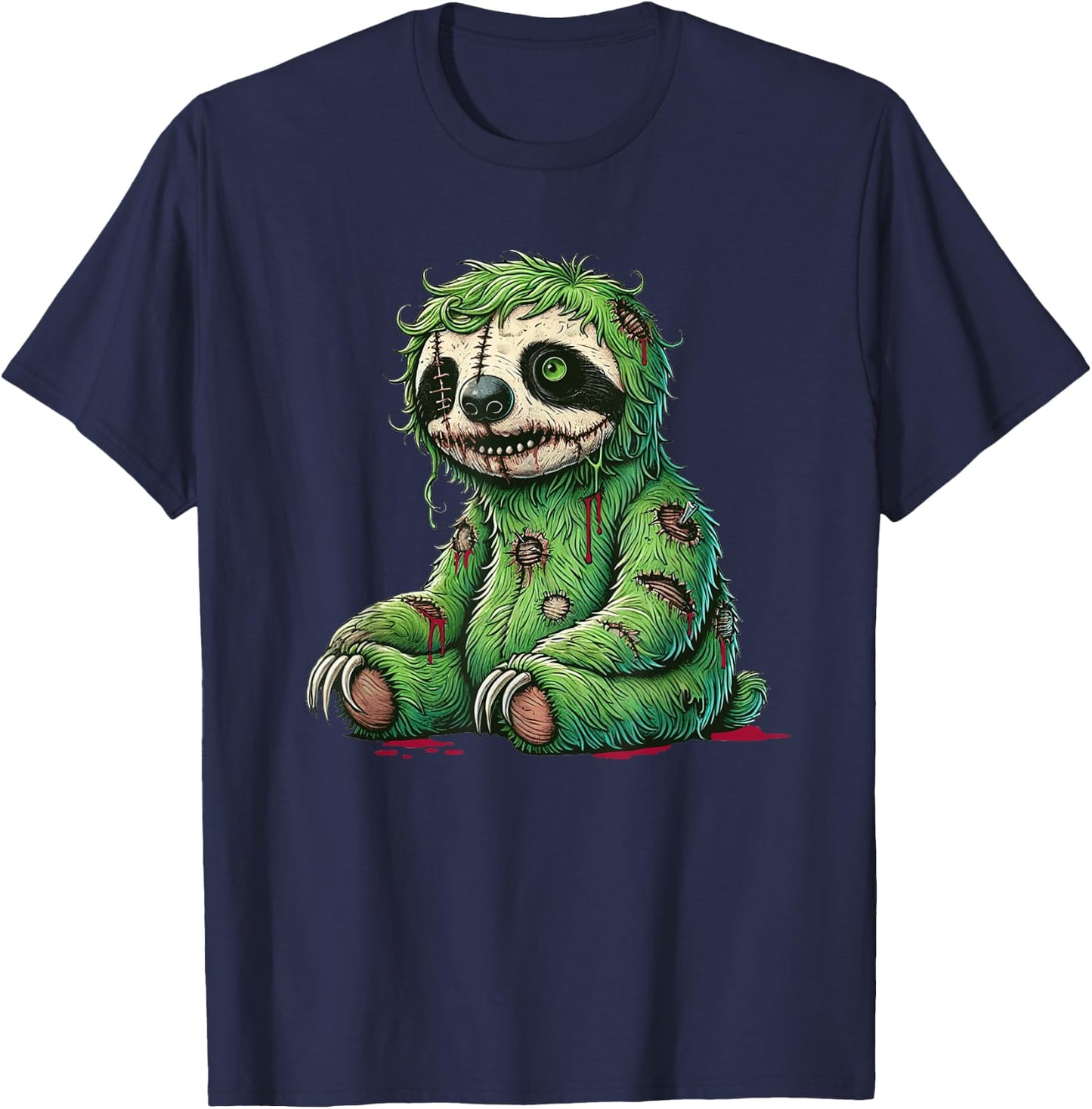 Zombie Sloth Halloween Zombie Sloth Zombie Lover T-Shirt - T-Shirt | Navy