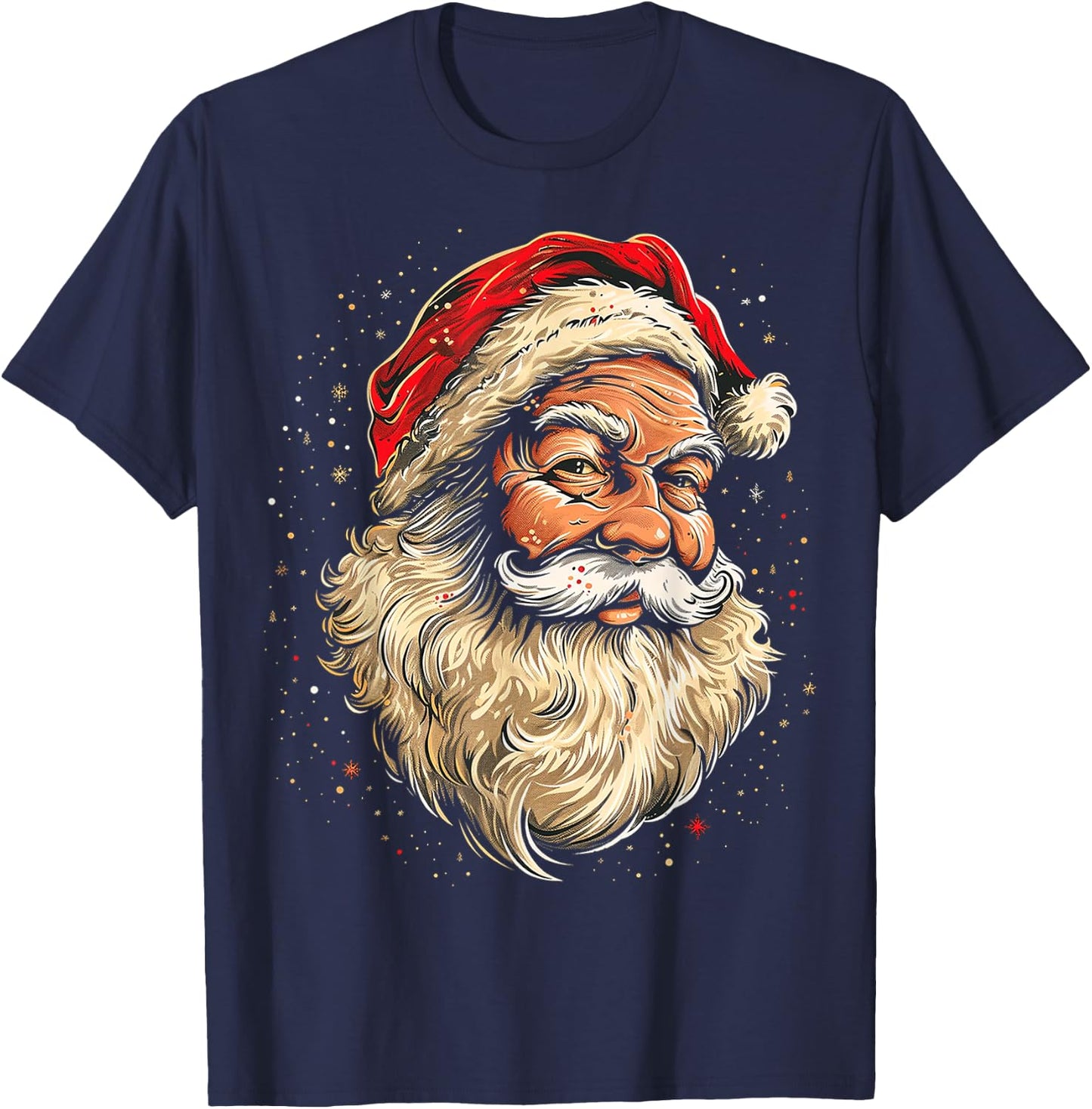 Santa Claus Christmas Graphic X-Mas Art Family Santa Claus T-Shirt - T-Shirt | Navy