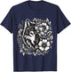 Floral Wolf T-Shirt - T-Shirt | Navy