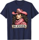 Blessed Black Cowgirl Christian Black Cowgirl Western Texas T-Shirt - T-Shirt | Navy