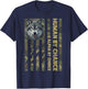 Funny Alpha Wolf Meme Human By Chance Camo American Flag USA T-Shirt - T-Shirt | Navy