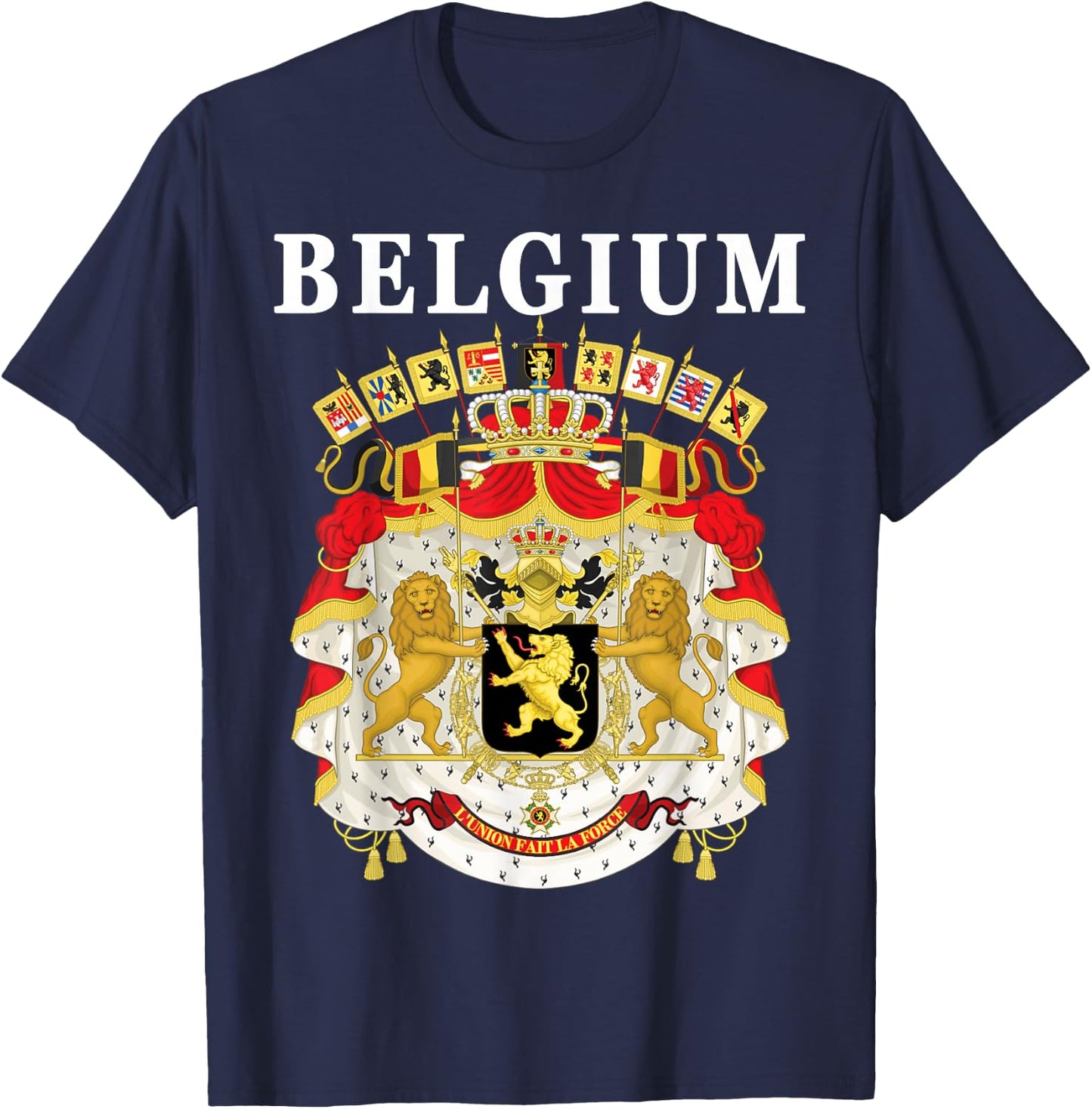 Belgium Emblem Design - National Belgian Coat of Arms T-Shirt - T-Shirt | Navy