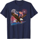 Patriotic Trump Bald Eagle American Pride USA Flag July 4th T-Shirt - T-Shirt | Navy