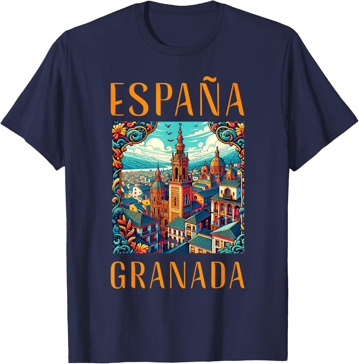 España Granada Trip and Spain Holiday T-Shirt - T-Shirt | Navy