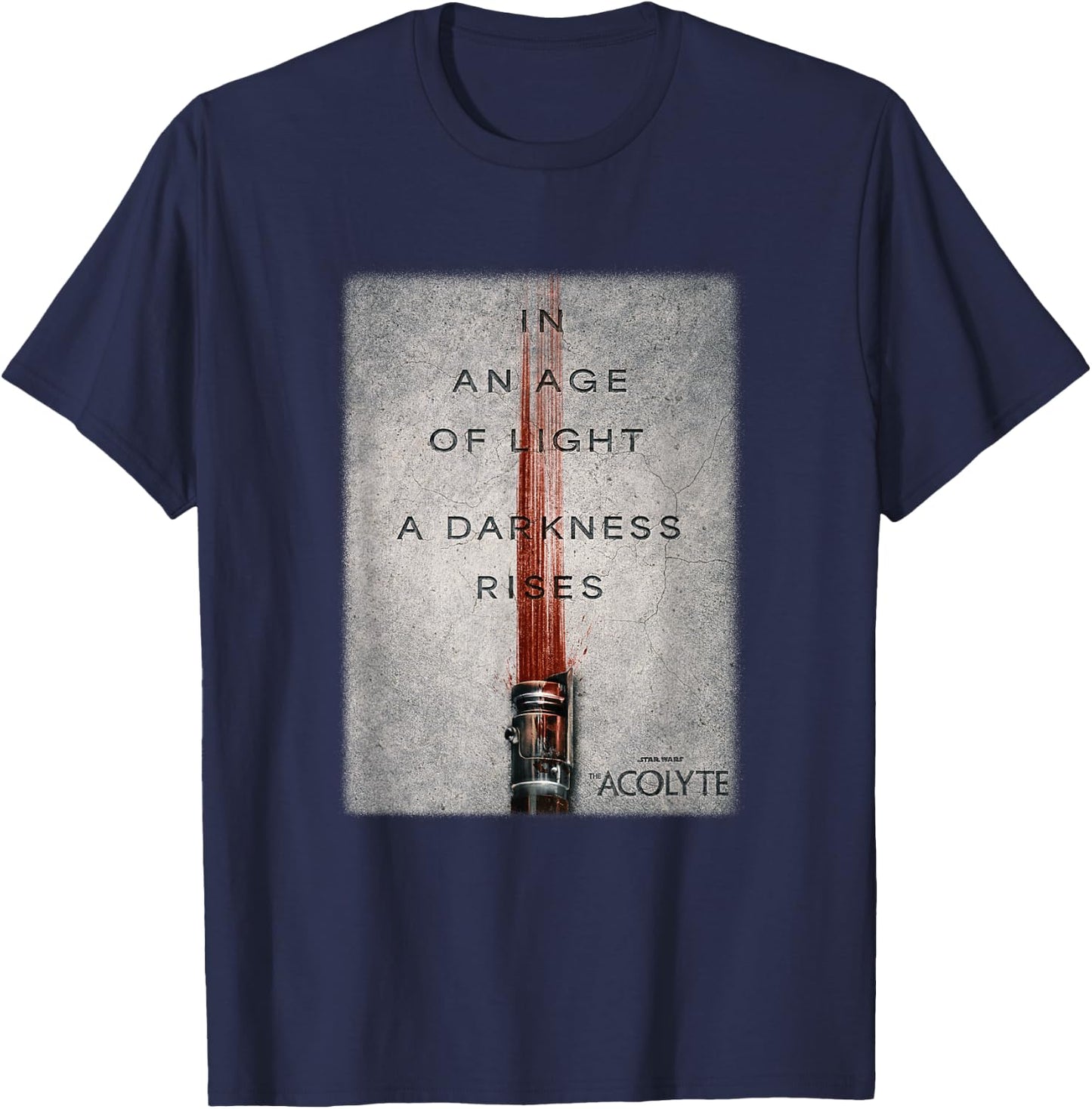 Star Wars The Acolyte Age Of Light Darkness Rises Poster T-Shirt - T-Shirt | Navy