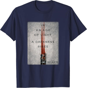 Star Wars The Acolyte Age Of Light Darkness Rises Poster T-Shirt - T-Shirt | Navy