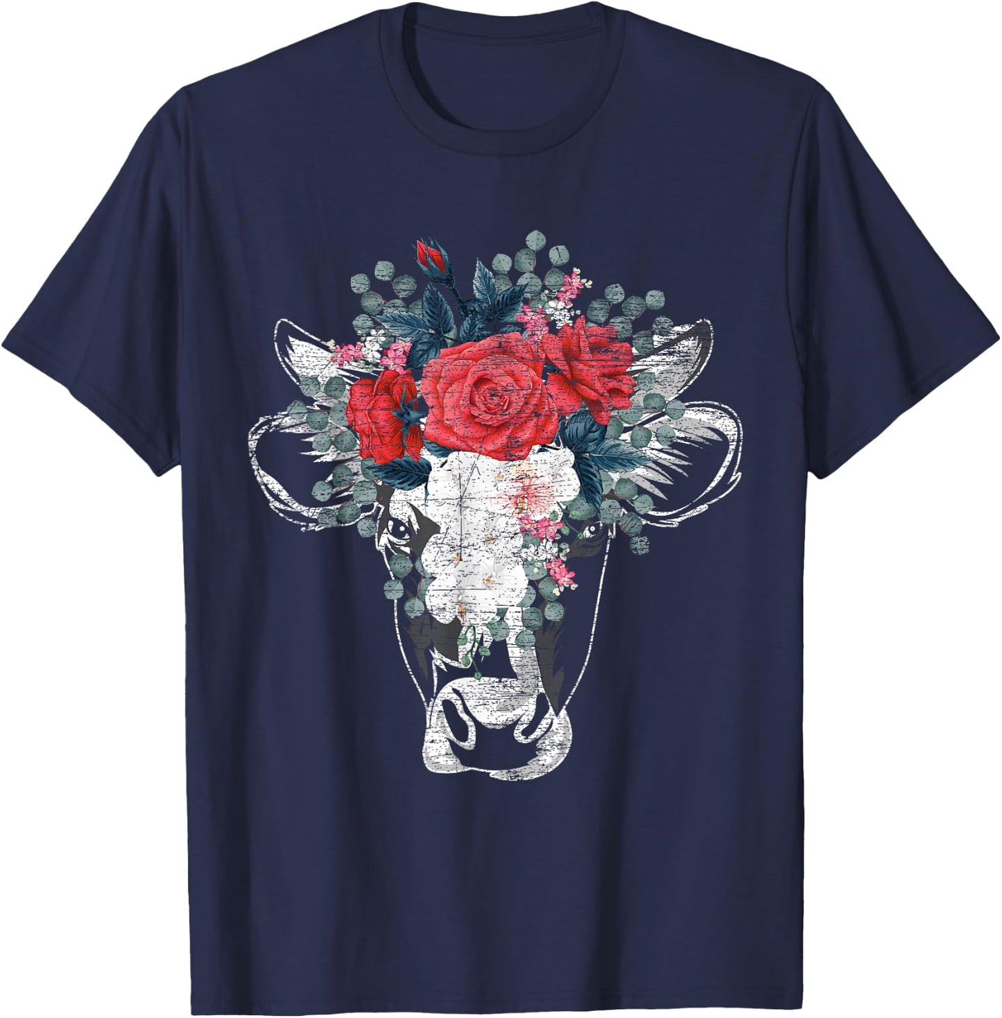Flower Cow T-Shirt - T-Shirt | Navy