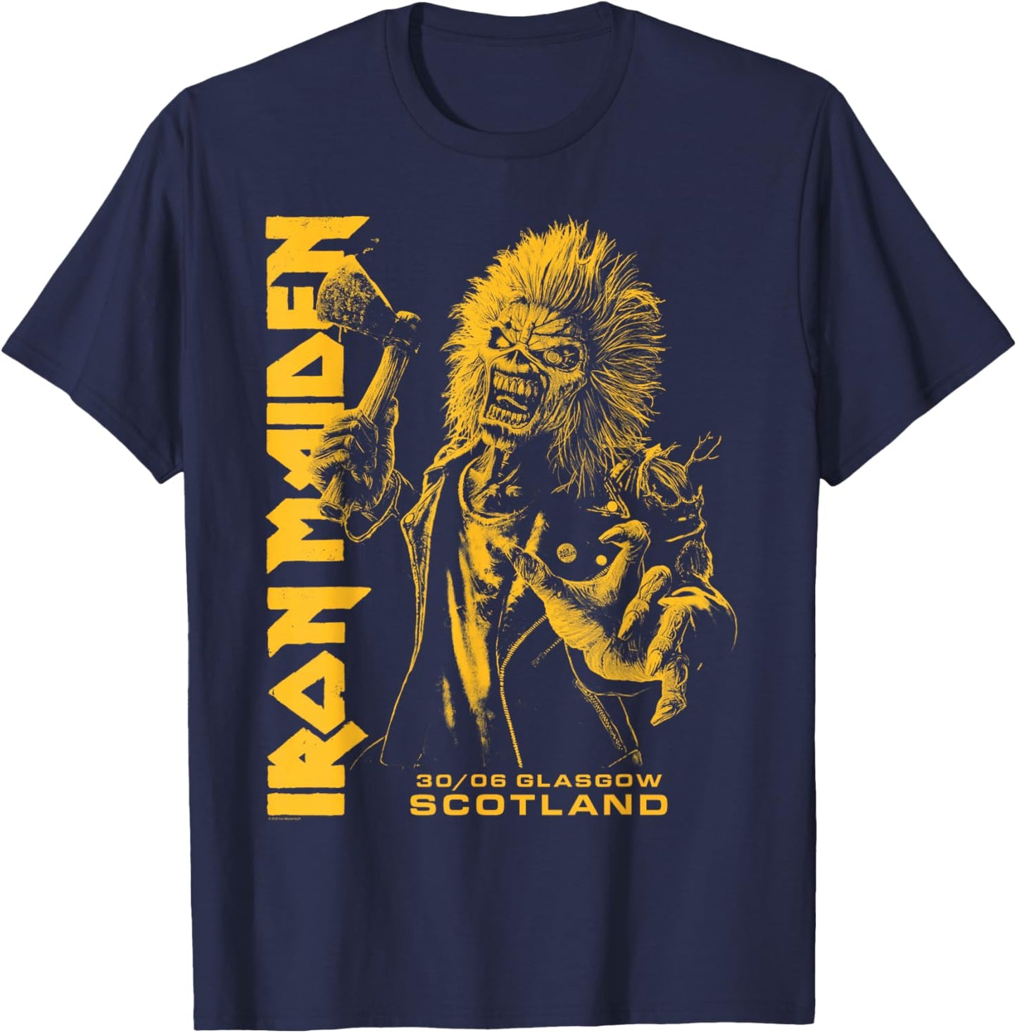 Iron Maiden Run For Your Lives Tour Glasgow T-Shirt - T-Shirt | Navy