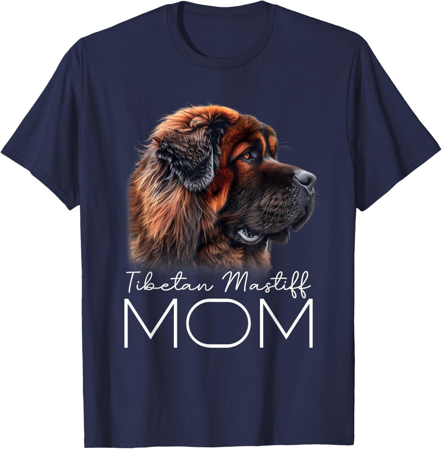 Tibetan Mastiff Mom T-Shirt - T-Shirt | Navy