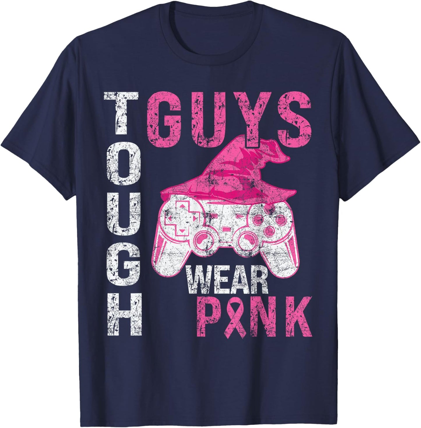 Tough Guys Wear Pink Cool Pink Gaming lover Boys Youth men T-Shirt - T-Shirt | Navy