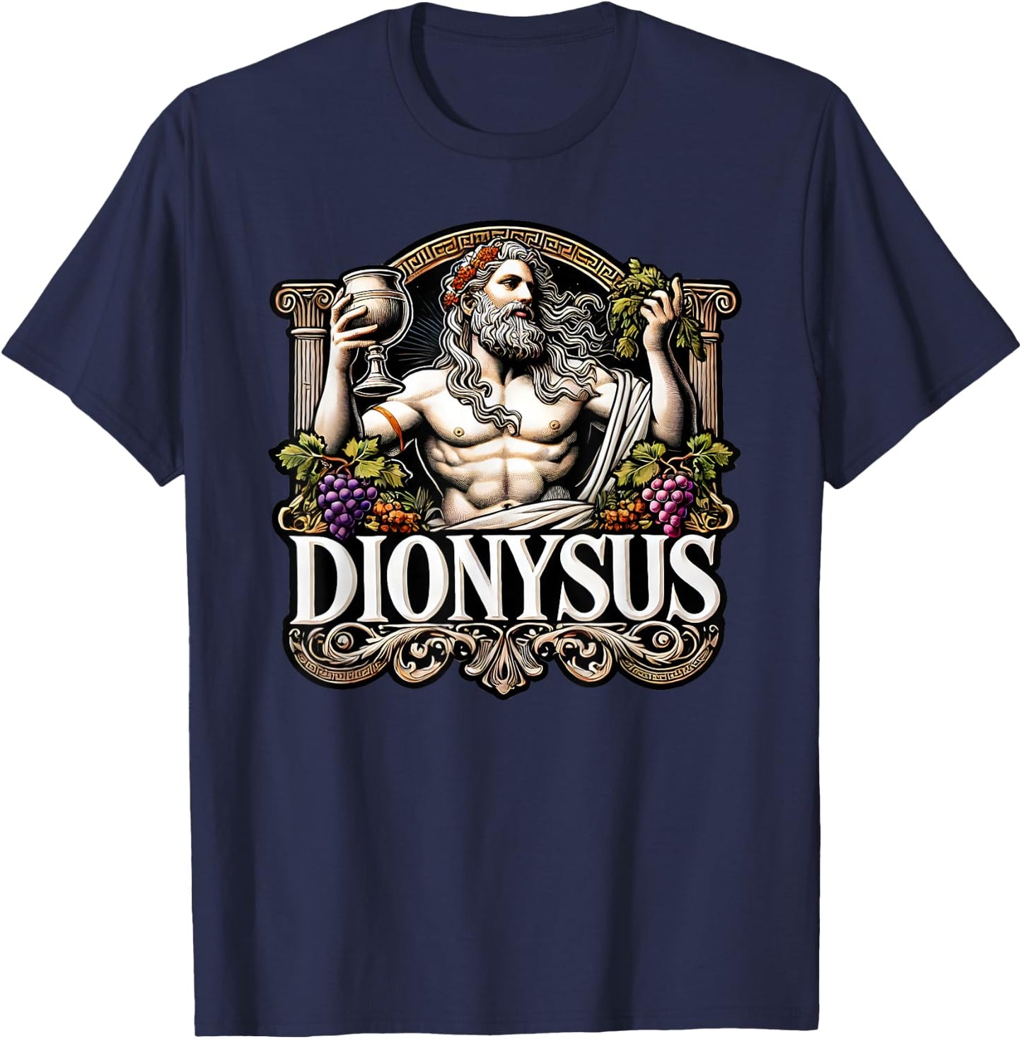 Dionysus Greek God of wine Mythology Ancient Greece T-Shirt - T-Shirt | Navy