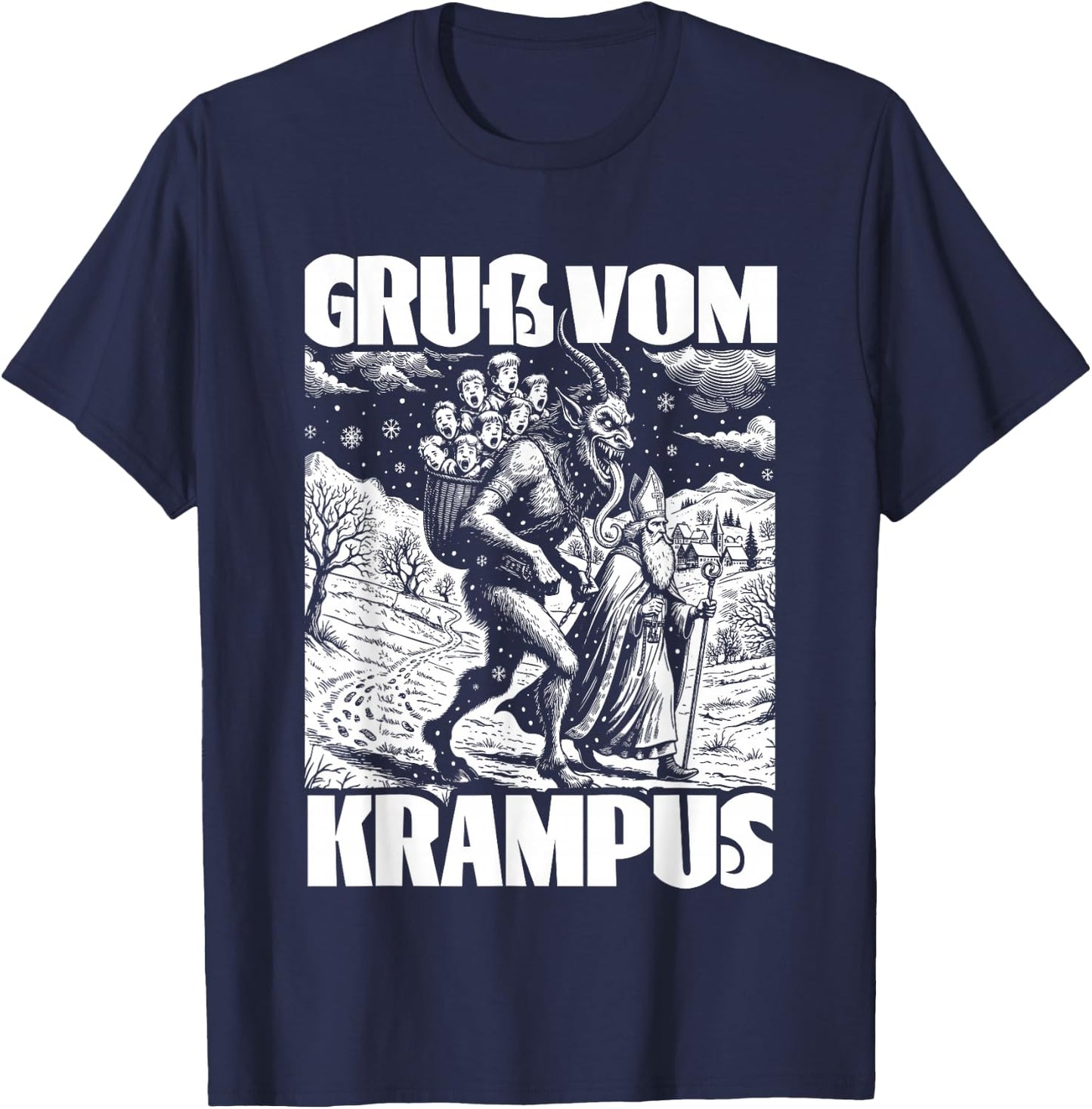 Kramperl Christmas Demon Ugly Christmas Gruß Vom Krampus T-Shirt - T-Shirt | Navy