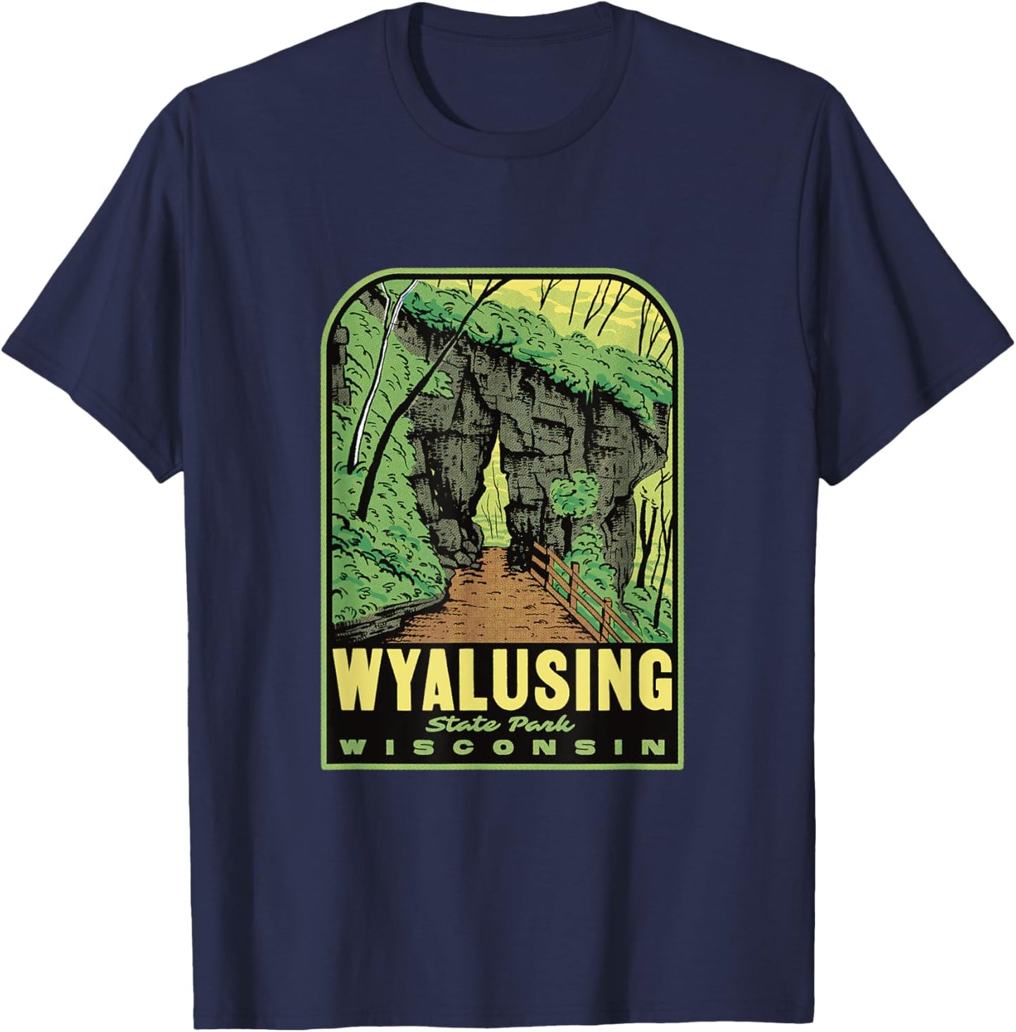 Wyalusing State Park Wisconsin Retro Travel T-Shirt - T-Shirt | Navy