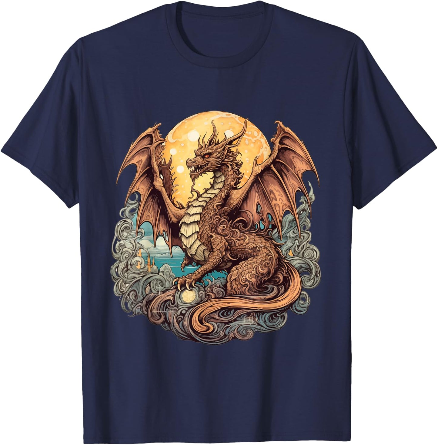 Enchanted Dragon Guardian T-Shirt - T-Shirt | Navy