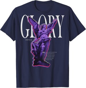 Modern hip hop vintage Angel urban back print streetwear , Small T-Shirt - T-Shirt | Navy