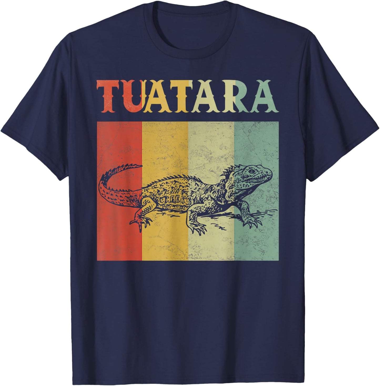 Retro Animal Lovers Tuatara Vintage Tuataras graphic T-Shirt - T-Shirt | Navy
