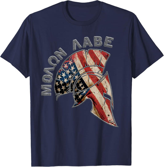 Spartan Patriotic Molon Labe USA American Spartan Greek T-Shirt - T-Shirt | Navy