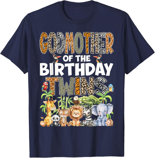 GodMother Of The Birthday Twins Safari Wild Zoo Animals