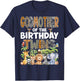 GodMother Of The Birthday Twins Safari Wild Zoo Animals T-Shirt - T-Shirt | Navy