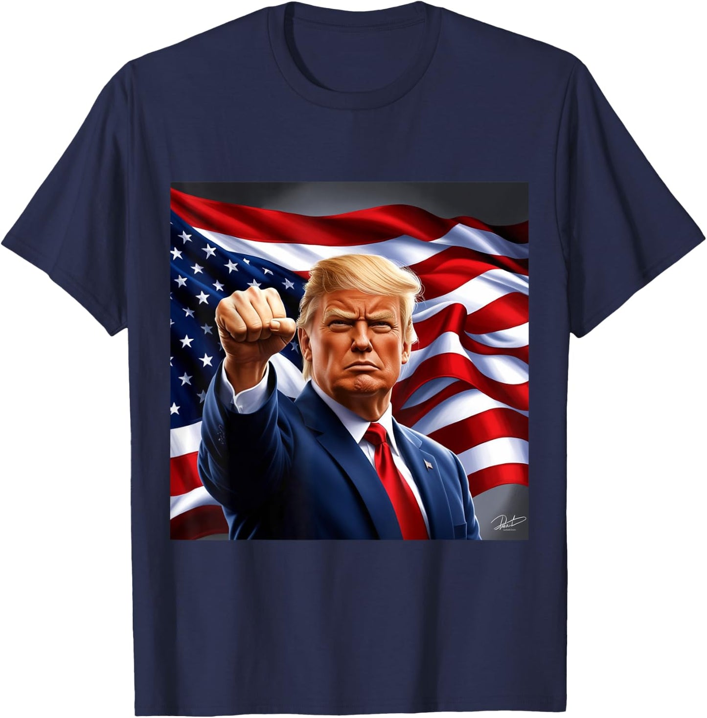 Donald Trump Raised Fist T-Shirt - T-Shirt | Navy