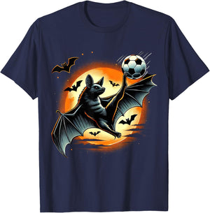 Funny Bat Playing Soccer, Halloween Costume Boys Girls T-Shirt - T-Shirt | Navy