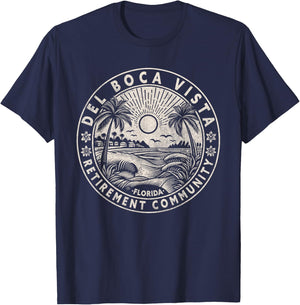 Del Boca Vista Retro Sunset Florida Vintage T-Shirt - T-Shirt | Navy