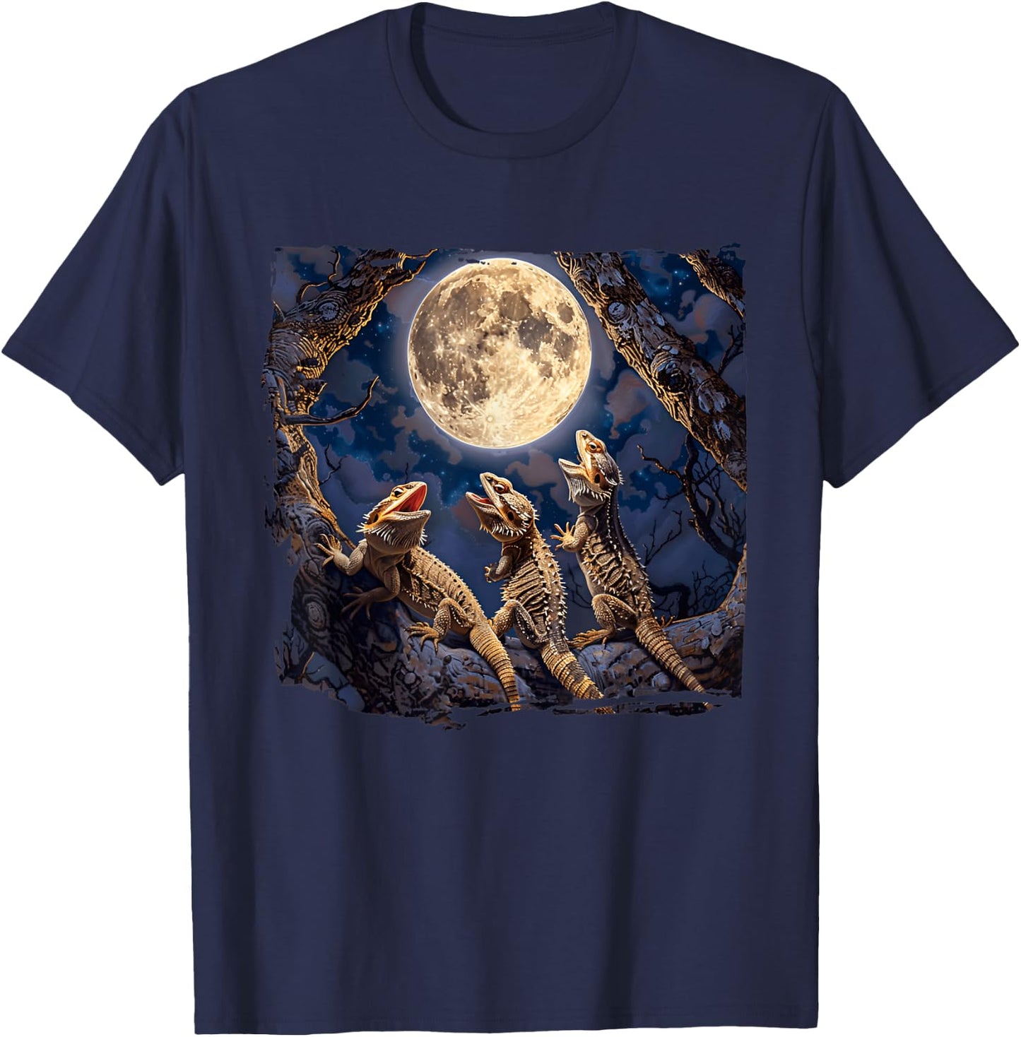 Bearded Dragons Howl At Moon Bearded Dragons Owner T-Shirt - T-Shirt | Navy