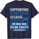 Colon Cancer Awareness Colonoscopy Support Husband Gift T-Shirt - T-Shirt | Navy