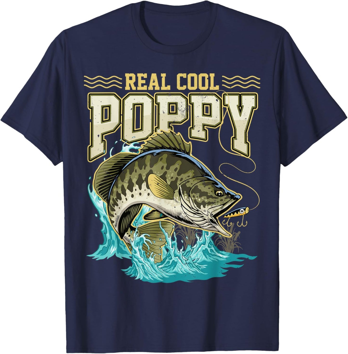 Reel Cool Poppy Fishing Gifts Poppy Father's Day T-Shirt - T-Shirt | Navy