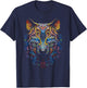 Wolf Animal Motif Artwork Wolf T-Shirt - T-Shirt | Navy