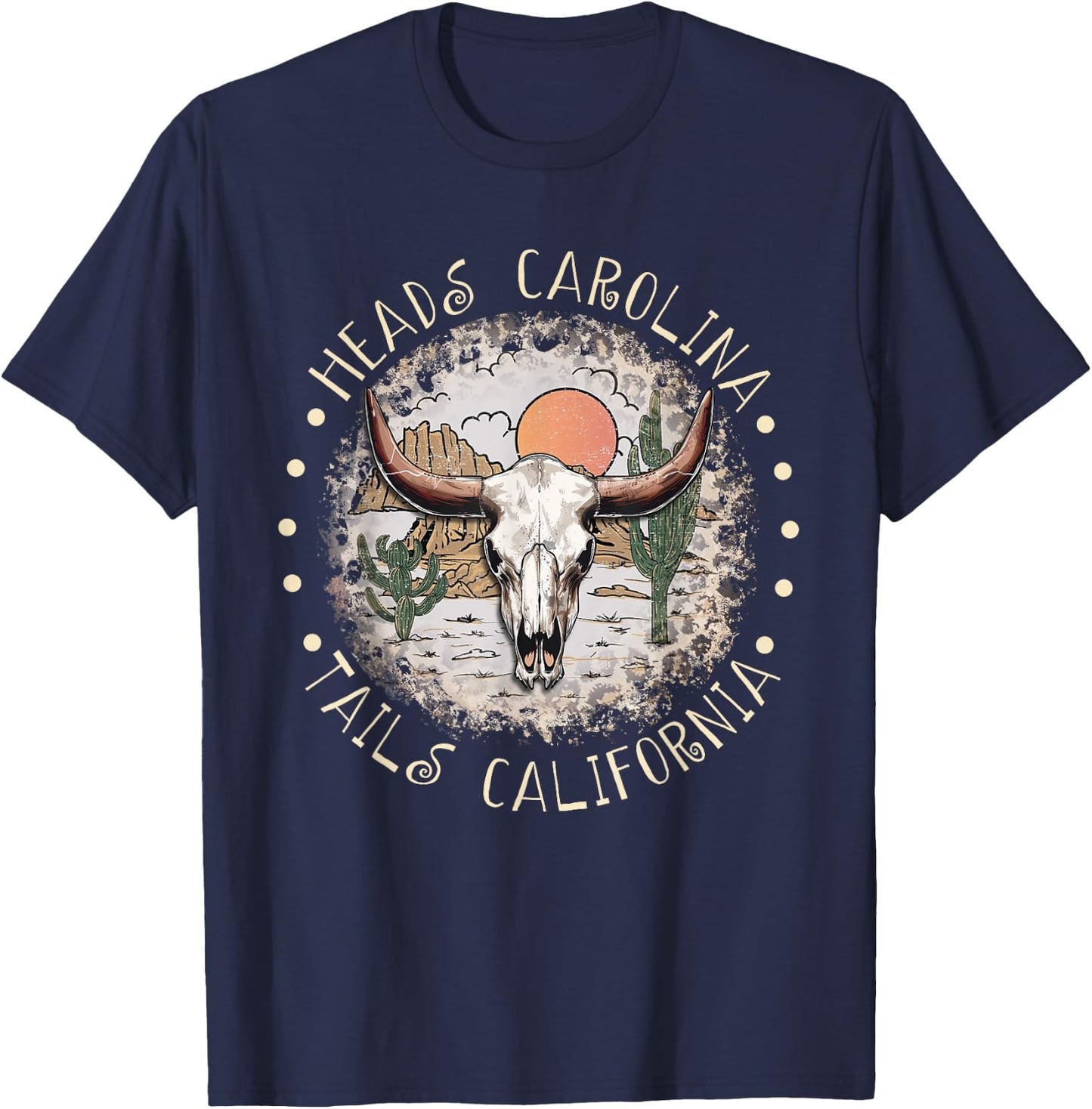 Heads Carolina Tails California 90's Deserts Custome T-Shirt - T-Shirt | Navy